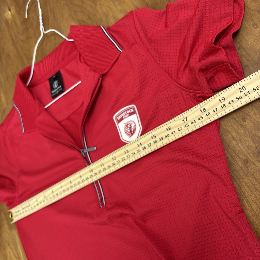 Tavistock Cup Golf Polo Shirt Women's M Red Athletic Perforated Performance Top - Picture 5 of 6